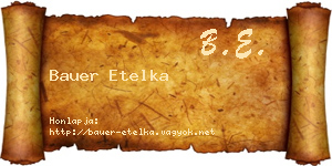 Bauer Etelka névjegykártya